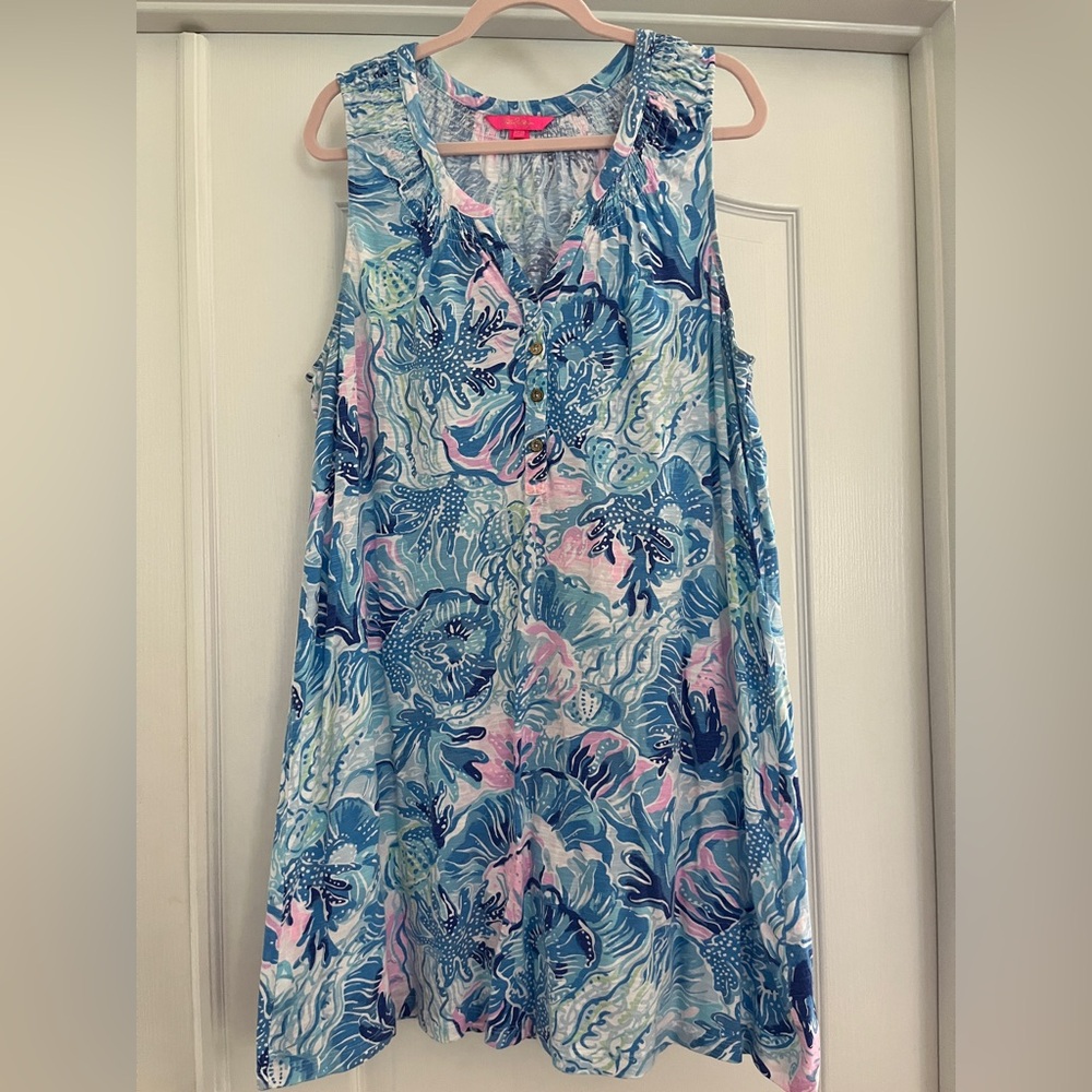 Lilly Pulitzer Blue and Pink Patterned Top